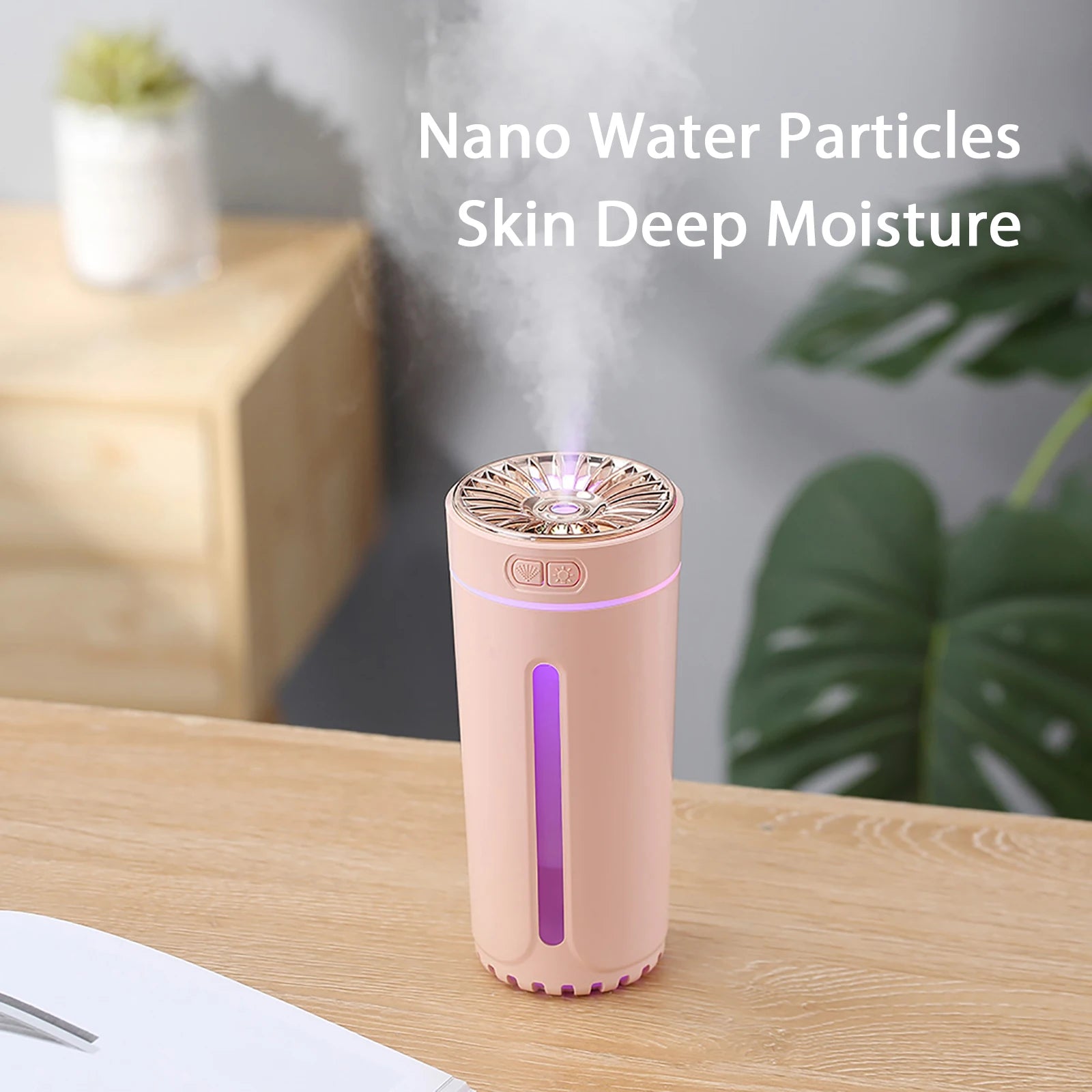 Vehicle-mounted Humidifier 300ml Mini Portable Spray Air Freshener Home LED Small Essential Oil Vaporizer Room Scent Diffuser